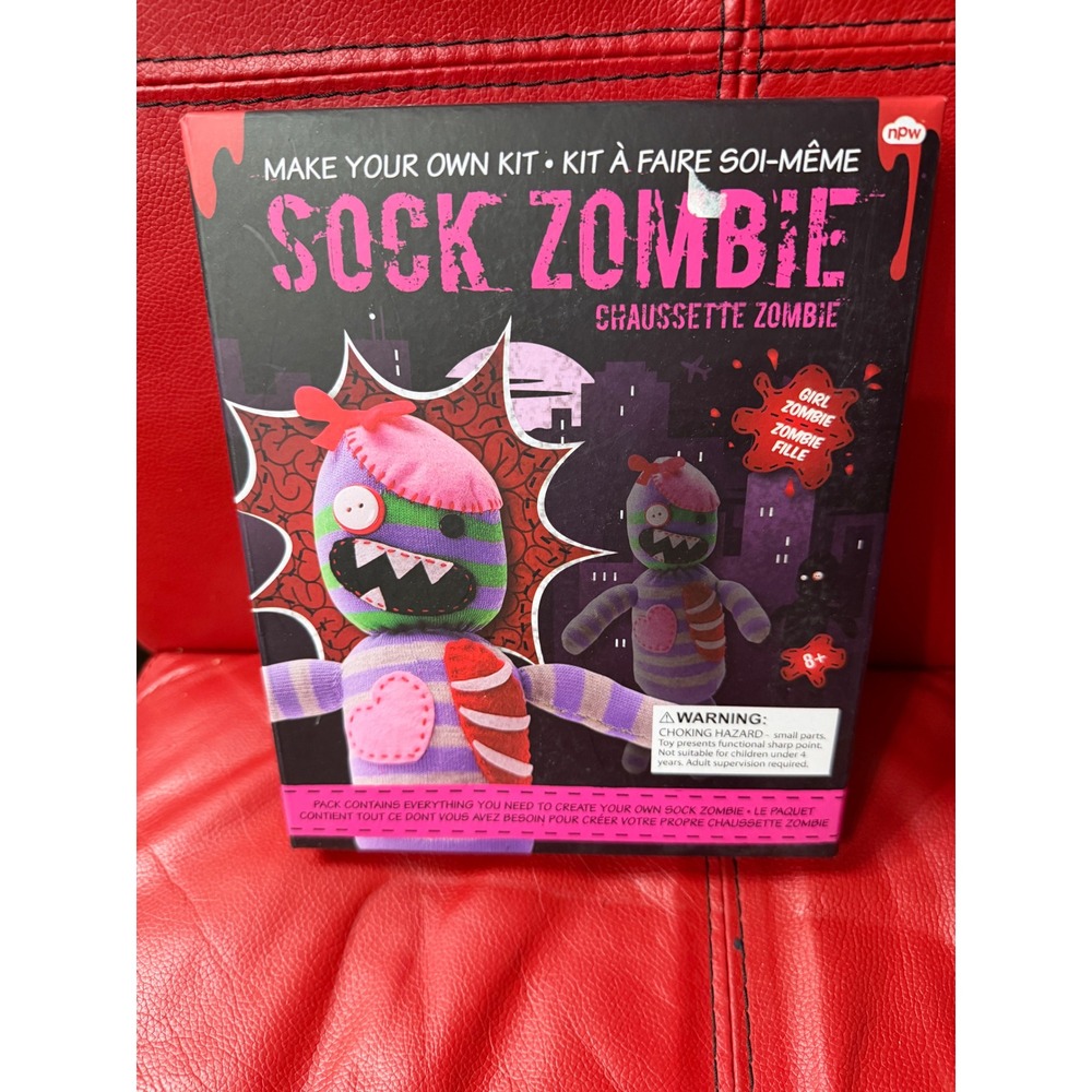 NPW Make Your Own Sock Zombie Girl DIY Plush Craft Kit